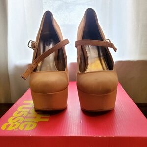 Charlotte Russe Platform Mary Jane Heels- Blush